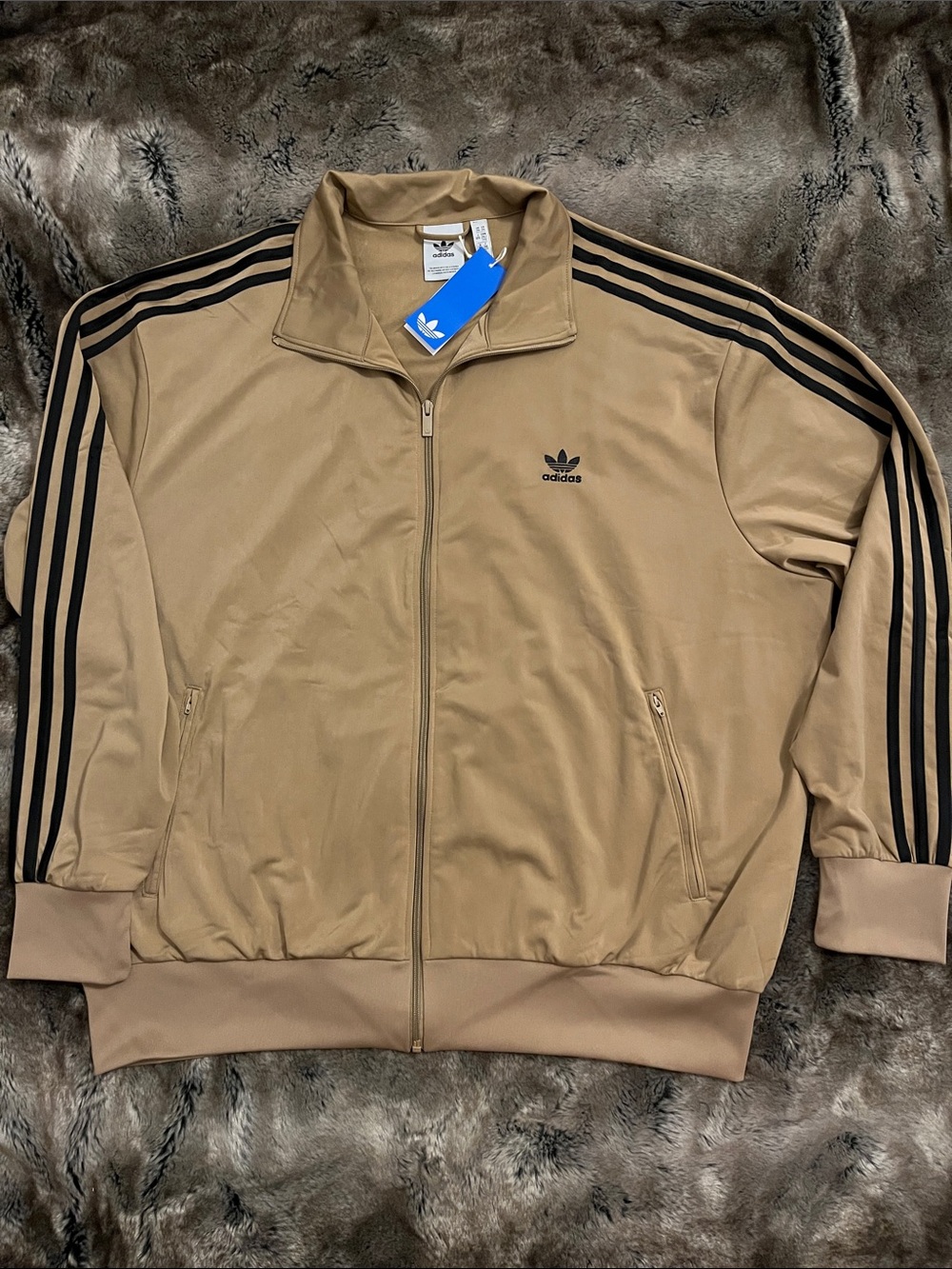 Adidas Originals Firebird Track Top Jacket Mens 2XL Brown Black Full zip $80